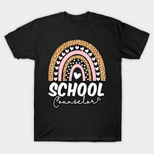 School Counselor  Leopard Back To School T-Shirt